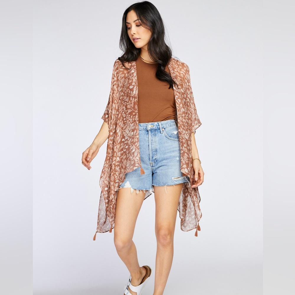 Gentle Fawn Pink Patterned Kimono